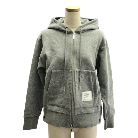 THOM BROWNE / トムブラウン | ZIP UP HOODIE W/ RWB CENTER BACK STRIPE ダブルジップ パーカ | 38 | レディース