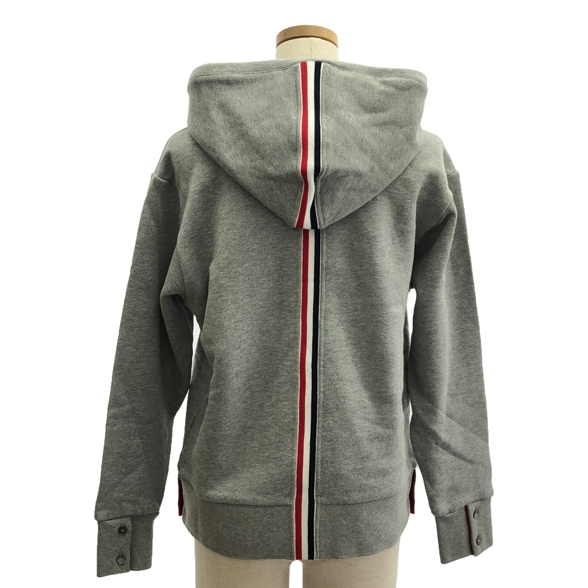 THOM BROWNE | ZIP UP HOODIE W/ RWB CENTER BACK STRIPE Double Zip Parka | 38 | Women's