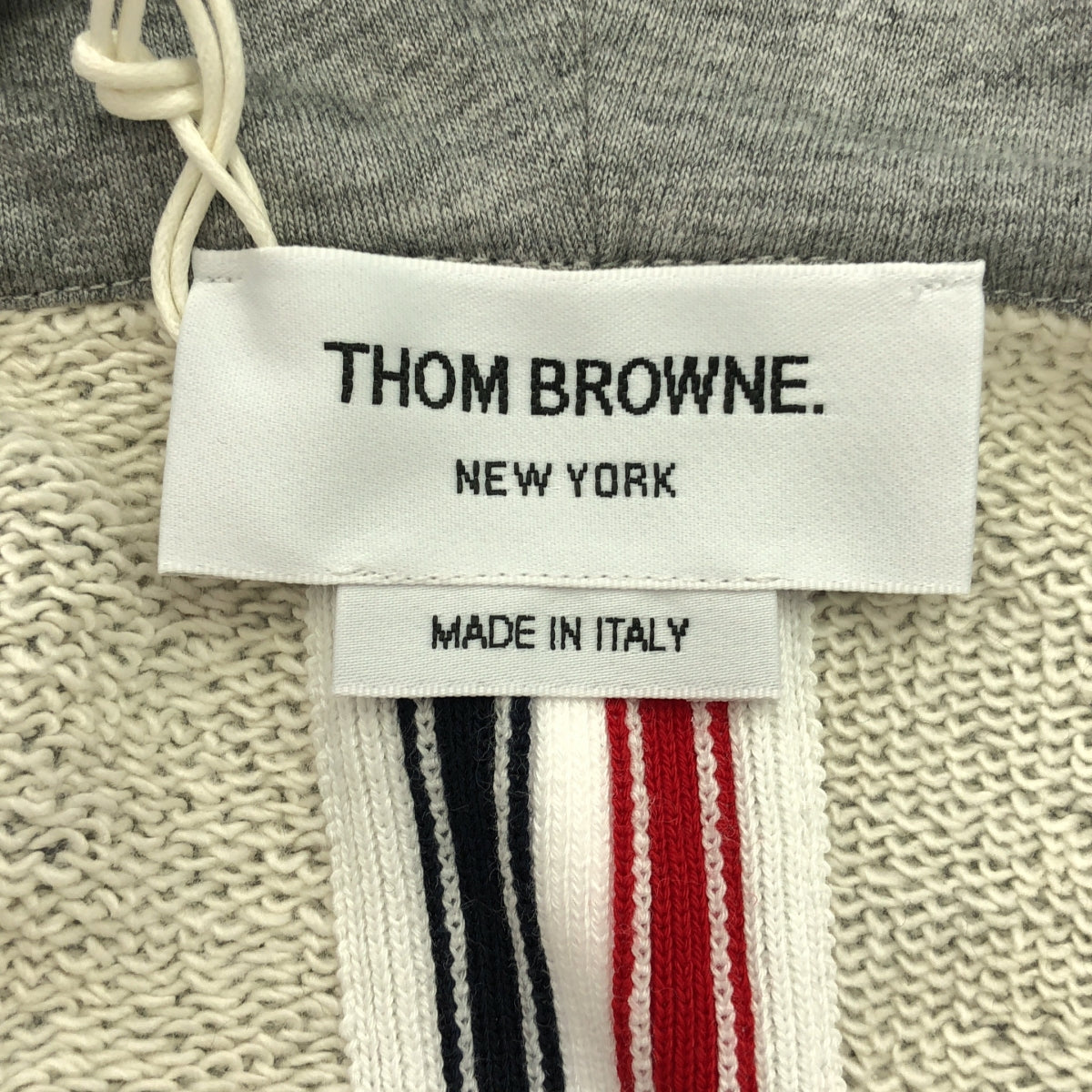 THOM BROWNE | ZIP UP HOODIE W/ RWB CENTER BACK STRIPE Double Zip Parka | 38 | Women's