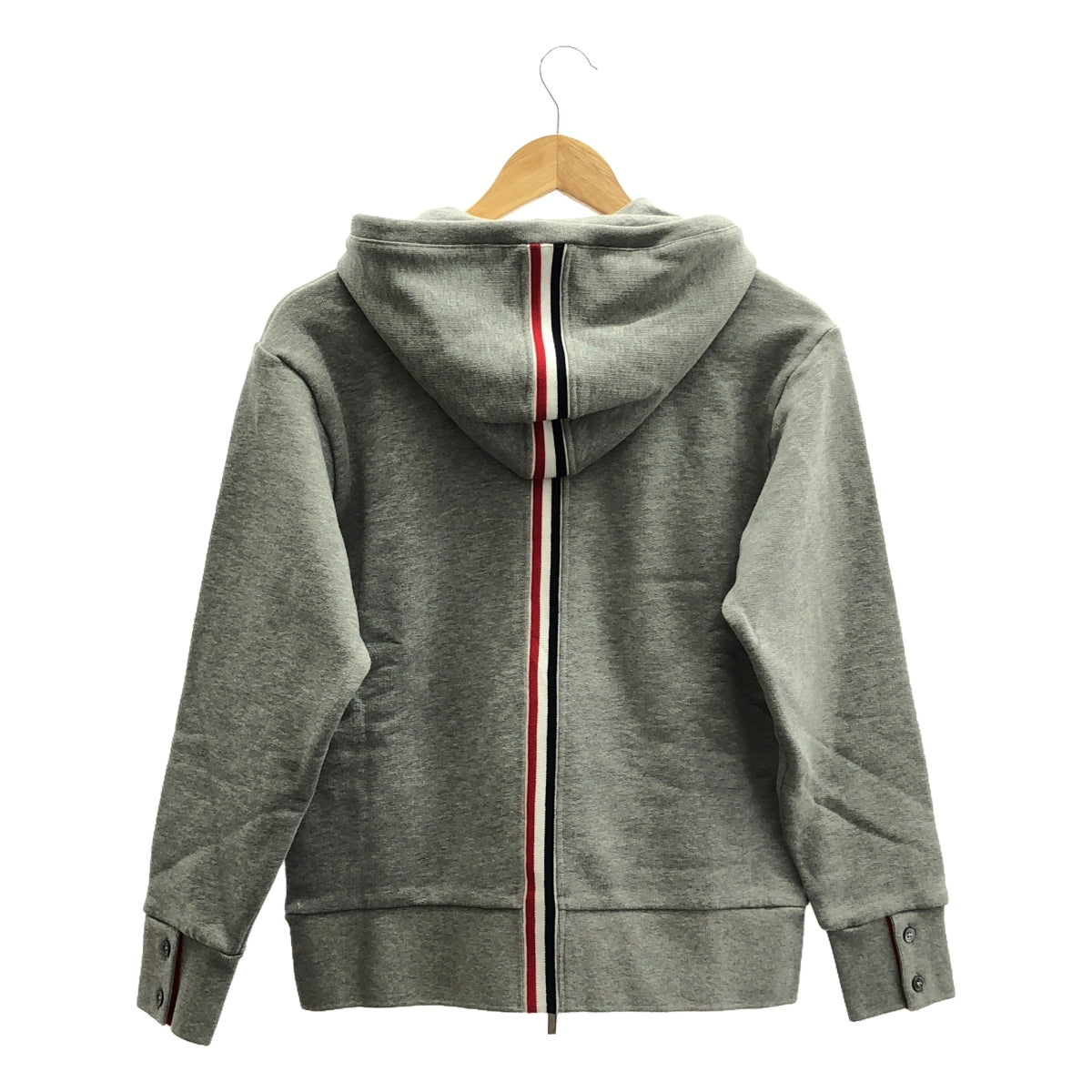 THOM BROWNE | ZIP UP HOODIE W/ RWB CENTER BACK STRIPE Double Zip Parka | 38 | Women's