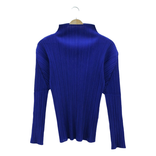 PLEATS PLEASE ISSEY MIYAKE | Pleated high neck top | Size 3 | Blue | Women's