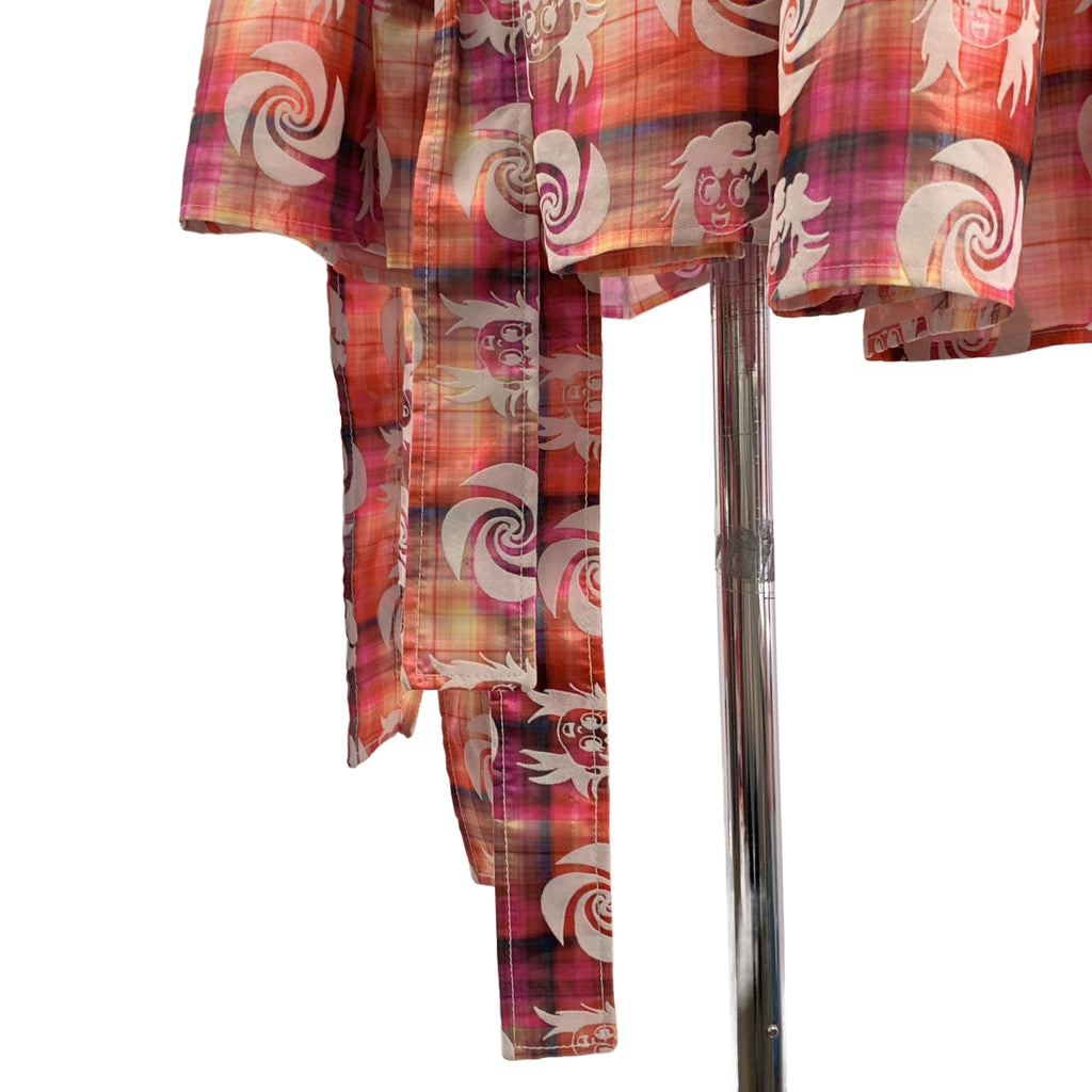 CHOPOVA LOWENA / チョポヴァロウェナ | チェック グラフィック フロッキープリント ウエストギャザー ワンピース | S | レディース