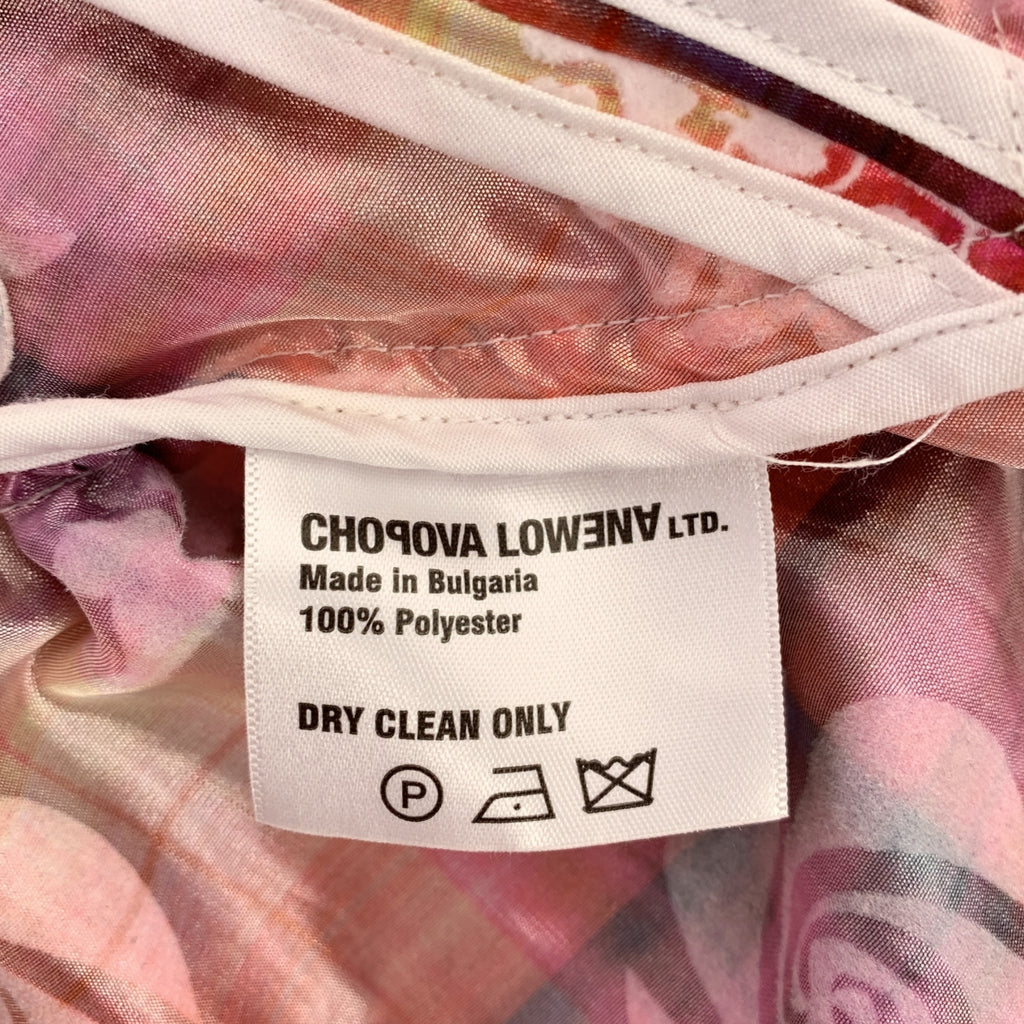 CHOPOVA LOWENA / チョポヴァロウェナ | チェック グラフィック フロッキープリント ウエストギャザー ワンピース | S | レディース