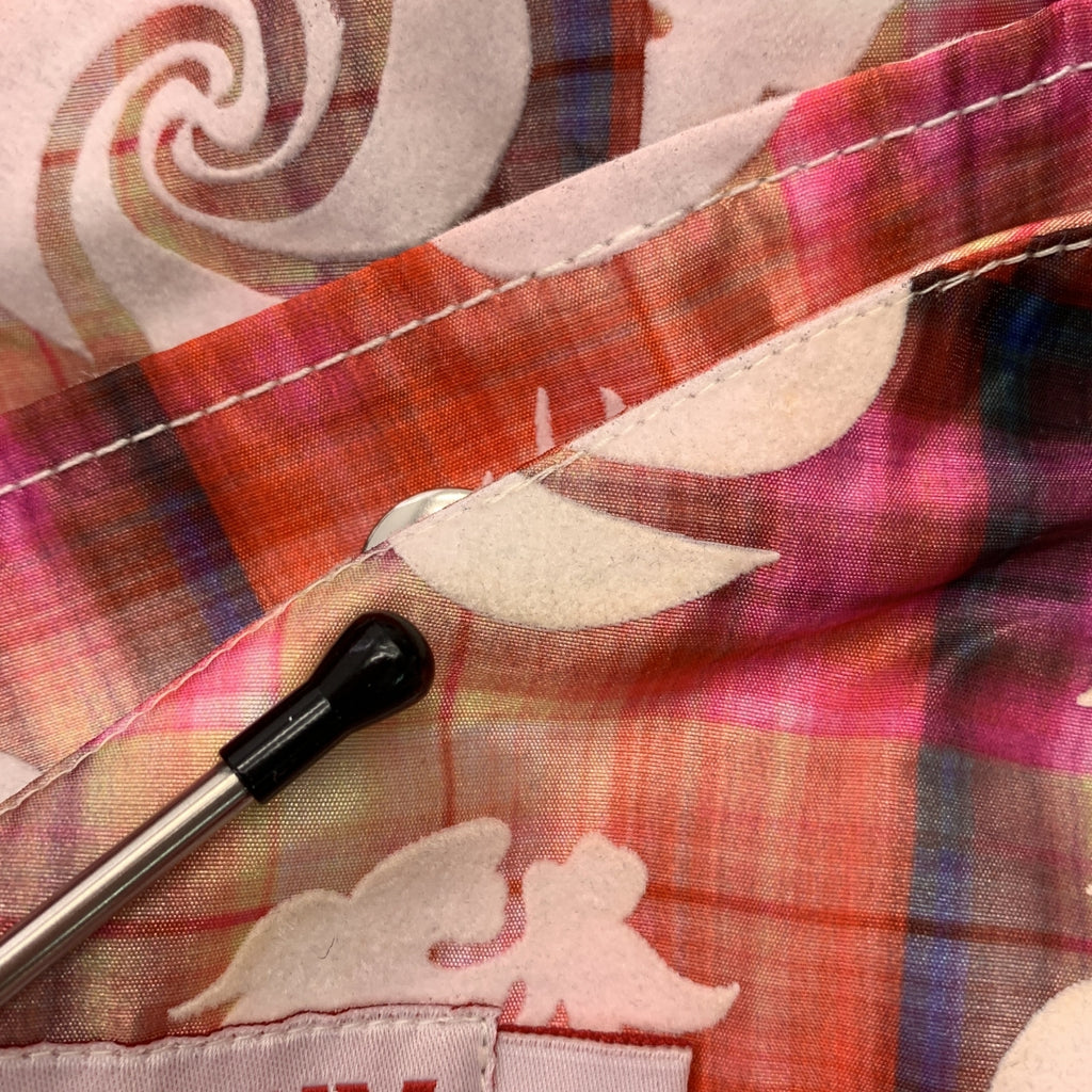 CHOPOVA LOWENA / チョポヴァロウェナ | チェック グラフィック フロッキープリント ウエストギャザー ワンピース | S | レディース