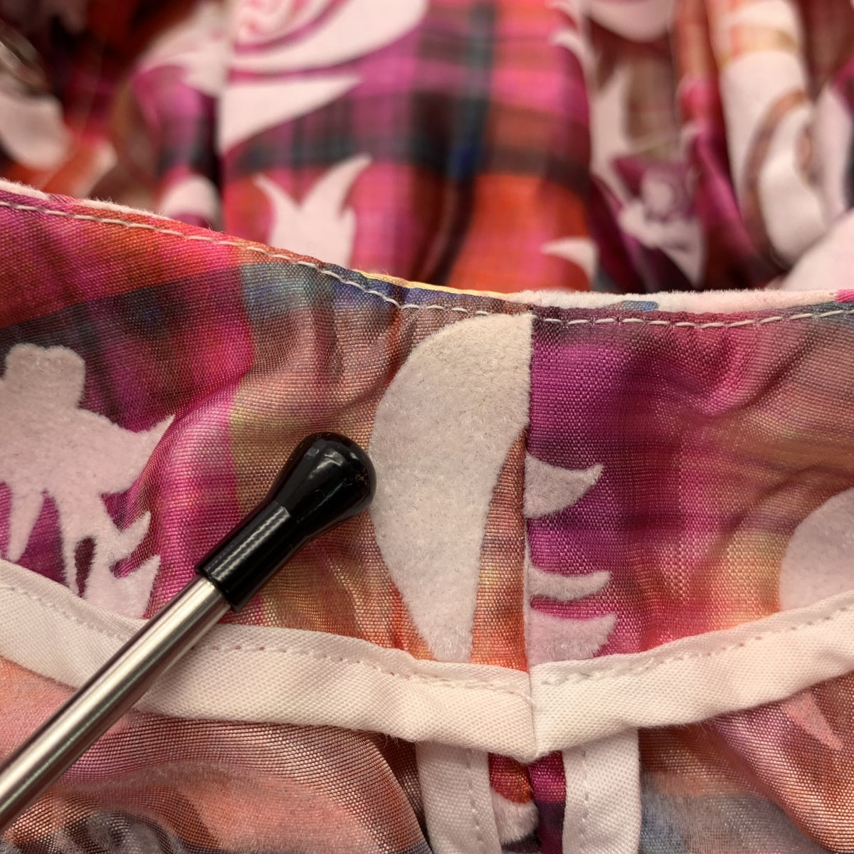 CHOPOVA LOWENA / チョポヴァロウェナ | チェック グラフィック フロッキープリント ウエストギャザー ワンピース | S | レディース