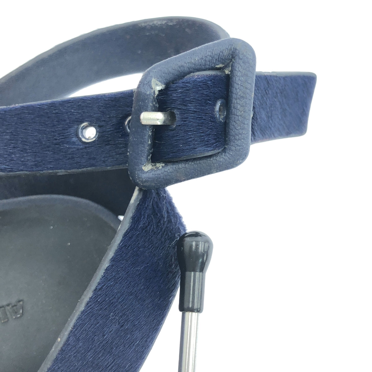 【미품】 ALEXANDER WANG / 알렉산더 원 | 하라코 가죽 발목 스트랩 플랫 펌프 | 37 | 네이비 | 여성