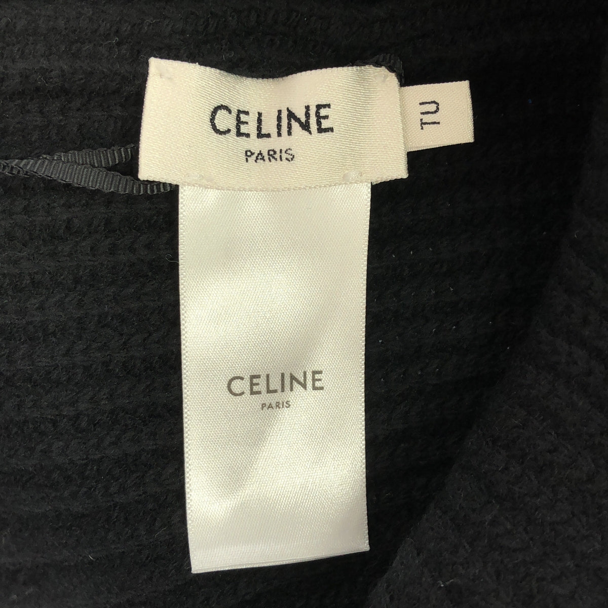 [狀況極佳] CELINE | 羊毛羅紋標誌針織帽 | 黑色 | 女款
