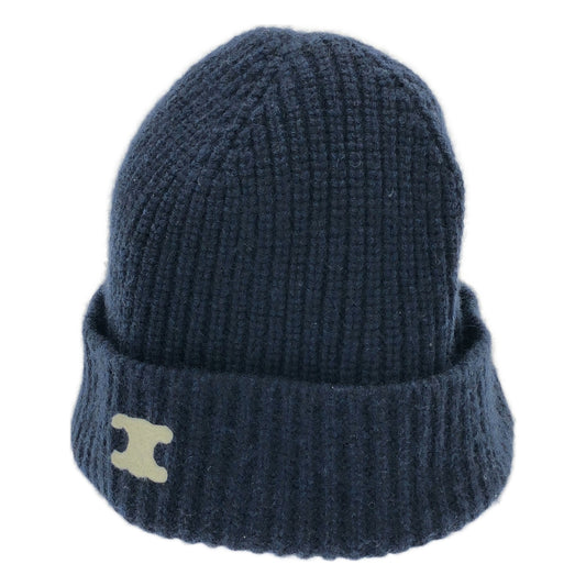 CELINE / Celine | TRIOMPHE BEANIE IN HERITAGE CASHMERE / Cashmere Triomphe Beanie Knit Cap Hat / Unisex | TU | Others