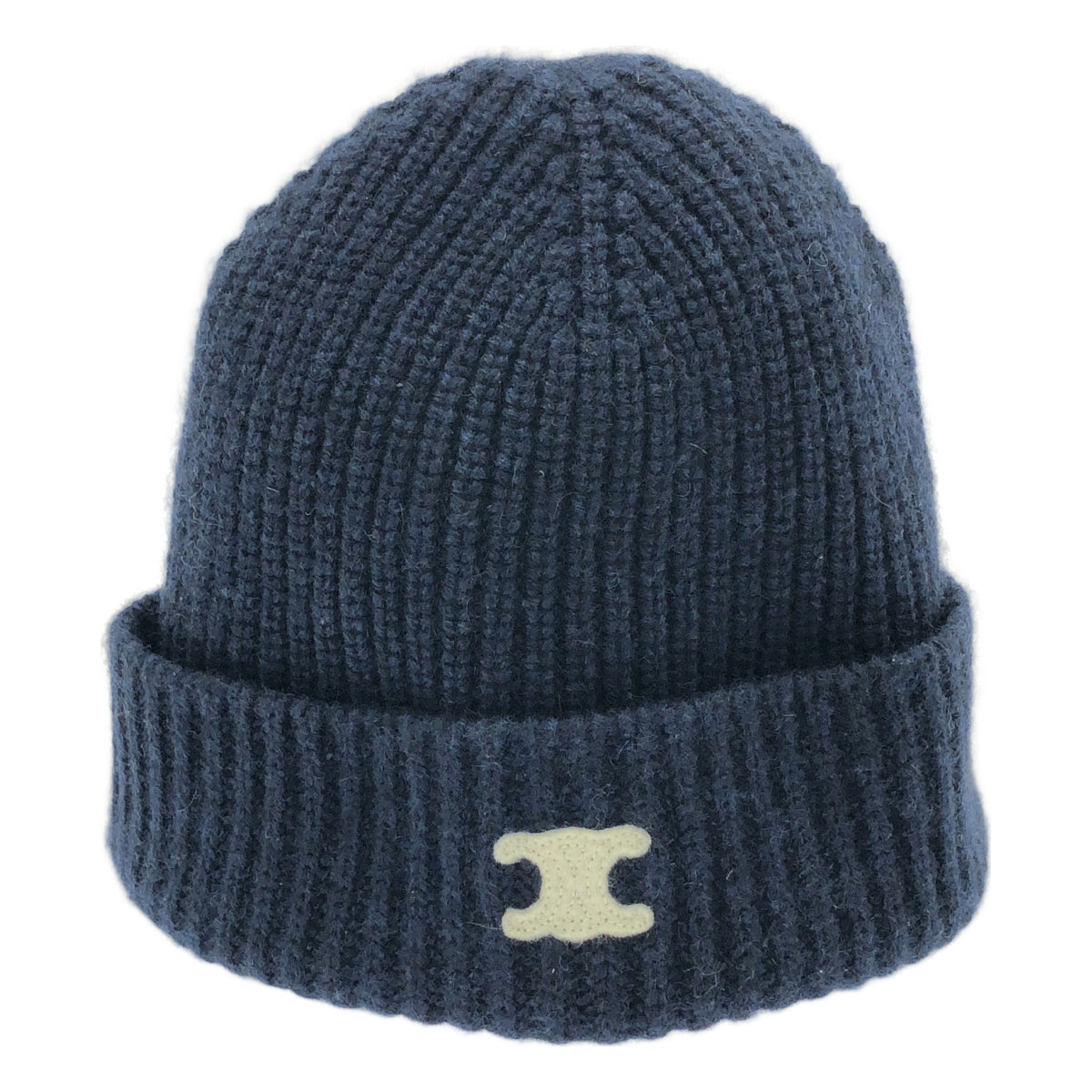 CELINE / セリーヌ | TRIOMPHE BEANIE IN HERITAGE CASHMERE / カシミヤトリオンフ ビーニー ニットキャップ 帽子 / ユニセックス | TU | ネイビー | メンズ