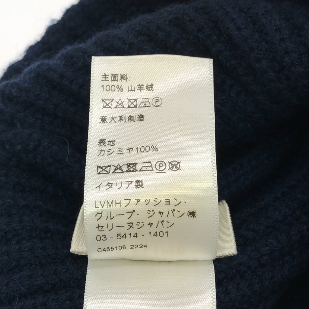 CELINE / セリーヌ | TRIOMPHE BEANIE IN HERITAGE CASHMERE / カシミヤトリオンフ ビーニー ニットキャップ 帽子 / ユニセックス | TU | ネイビー | メンズ