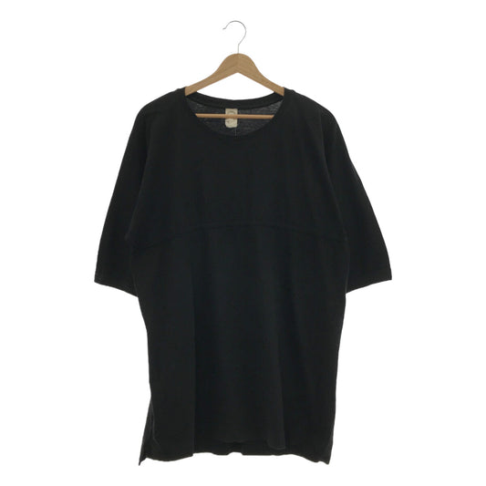 O PROJECT | Cotton Kapok Switching Half Sleeve T-Shirt | ONE SIZE | Black | Men's