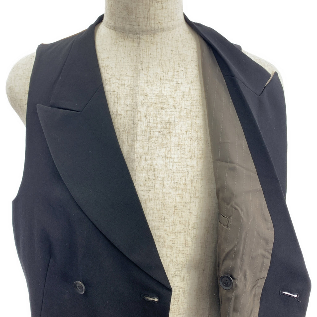 YOHJI YAMAMOTO POUR HOMME / ヨウジヤマモトプールオム | 2020AW | ウール ギャバジン オーバー 6BSピークドラペルベスト ジレ / 総裏地 | 3 |