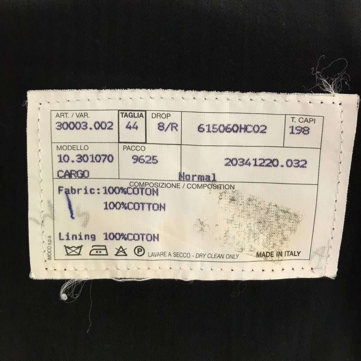 [品相良好] HERMES / 愛馬仕 |雙口袋工裝褲 | 44 |黑色 |男士