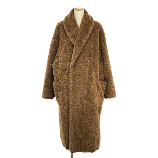 【美品】  HYKE / ハイク | 2021AW | FAUX SHEARING MEDICAL COAT / メディカルファー オーバーコート / キルティング総裏地 | 02 | CAMEL | レディース