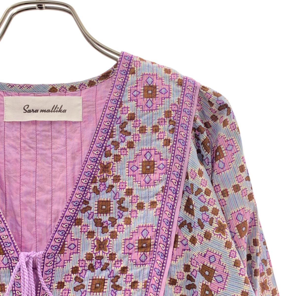 サラマリカ✳︎ カリーナスクエアプリントタッセルドレス sara mallika / サラマリカ | Kareena Square Print Tassel Dress