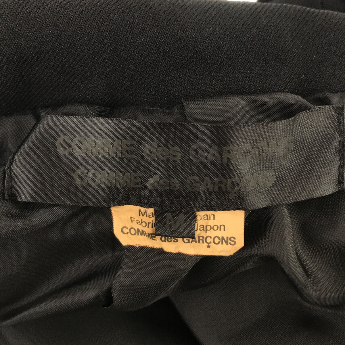 【美品】  COMME des GARCONS COMME des GARCONS / コムコム | ポリ縮絨 断ち切り シングルジャケット / 総裏地 | M | ブラック | レディース