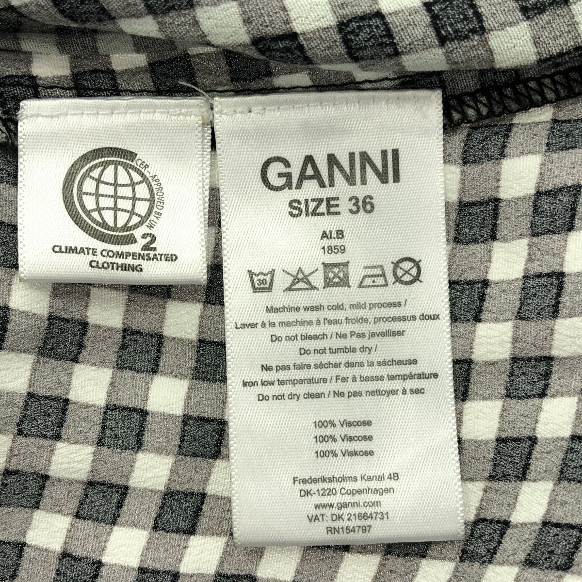 Ganni | Viscose check dress | 36 | Women's