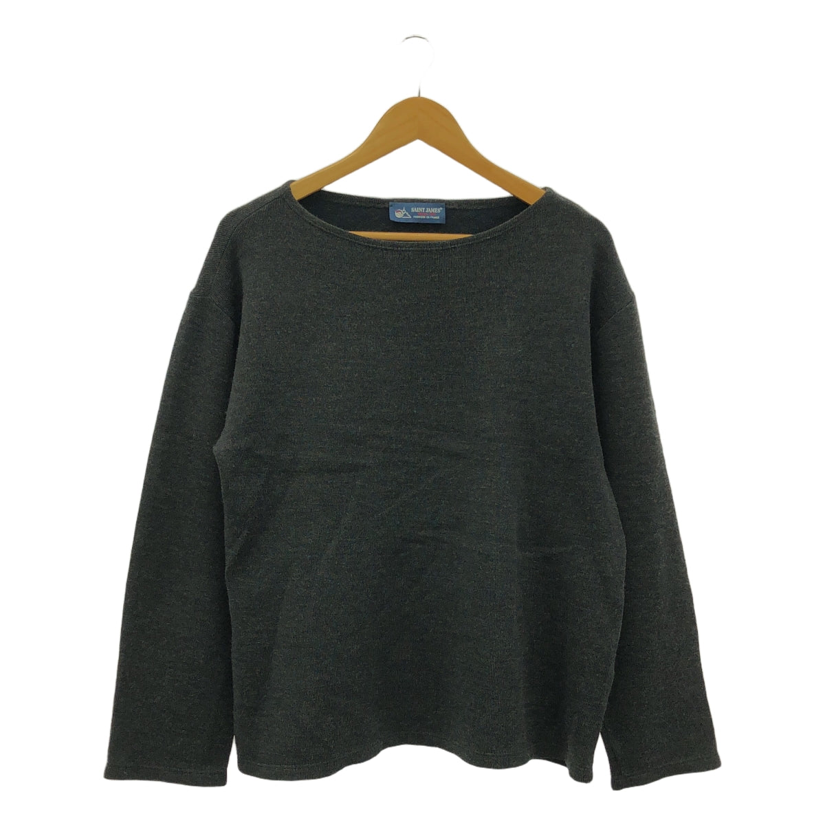 SAINT JAMES | 棉質羊毛雙面針織 | L | 炭灰 | 男款