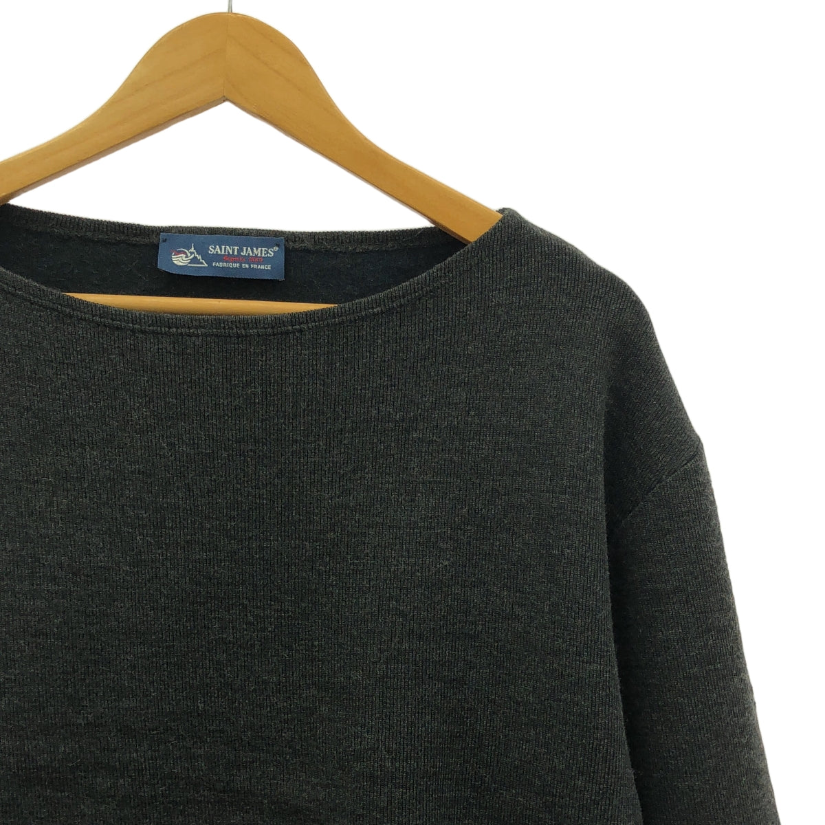 SAINT JAMES | 棉質羊毛雙面針織 | L | 炭灰 | 男款