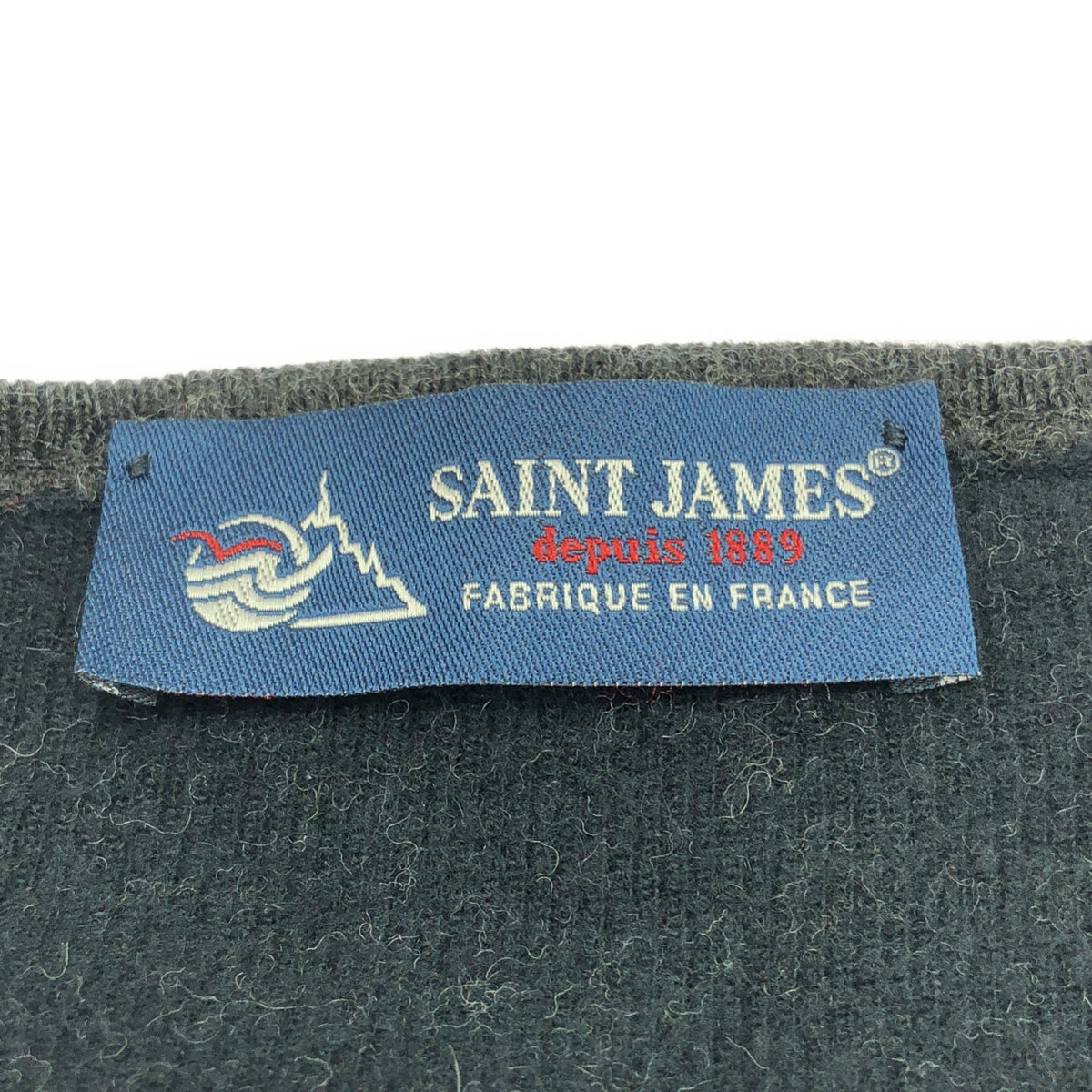 SAINT JAMES | 棉質羊毛雙面針織 | L | 炭灰 | 男款