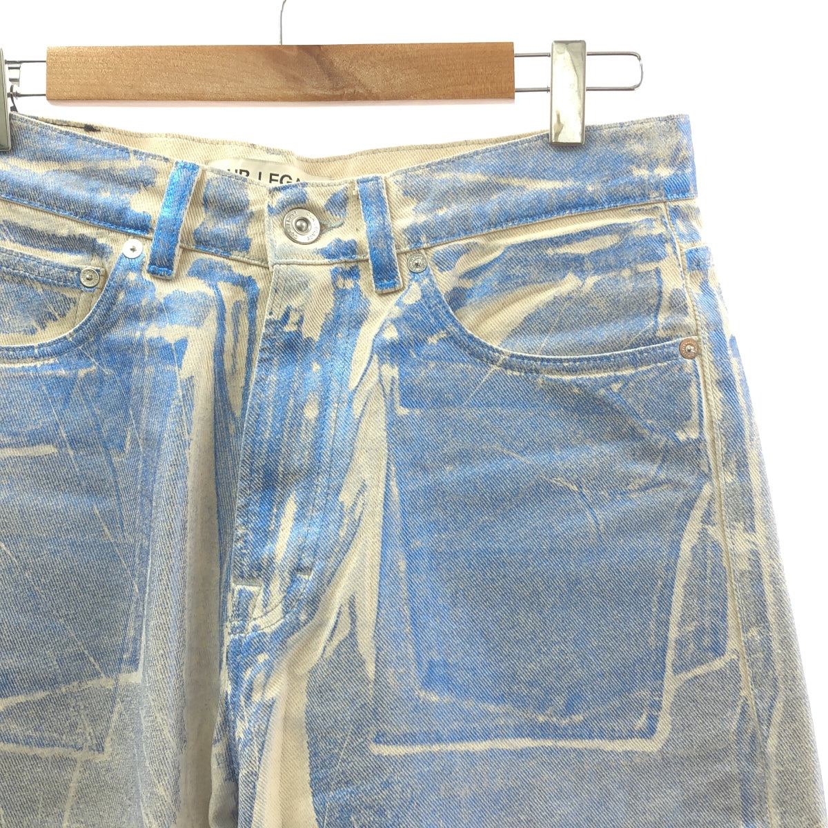 OUR LEGACY / 아워 레거시 | 2023AW | THIRD CUT BLUE FOIL DENIM 포일 프린트 써드 컷 데님 팬츠 | 30 | 맨즈