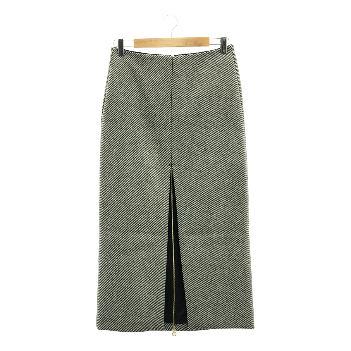 [New] PATOU | Wool Textured Zip-Back Midi Pencil Skirt | Size 38 | Grey | Women's