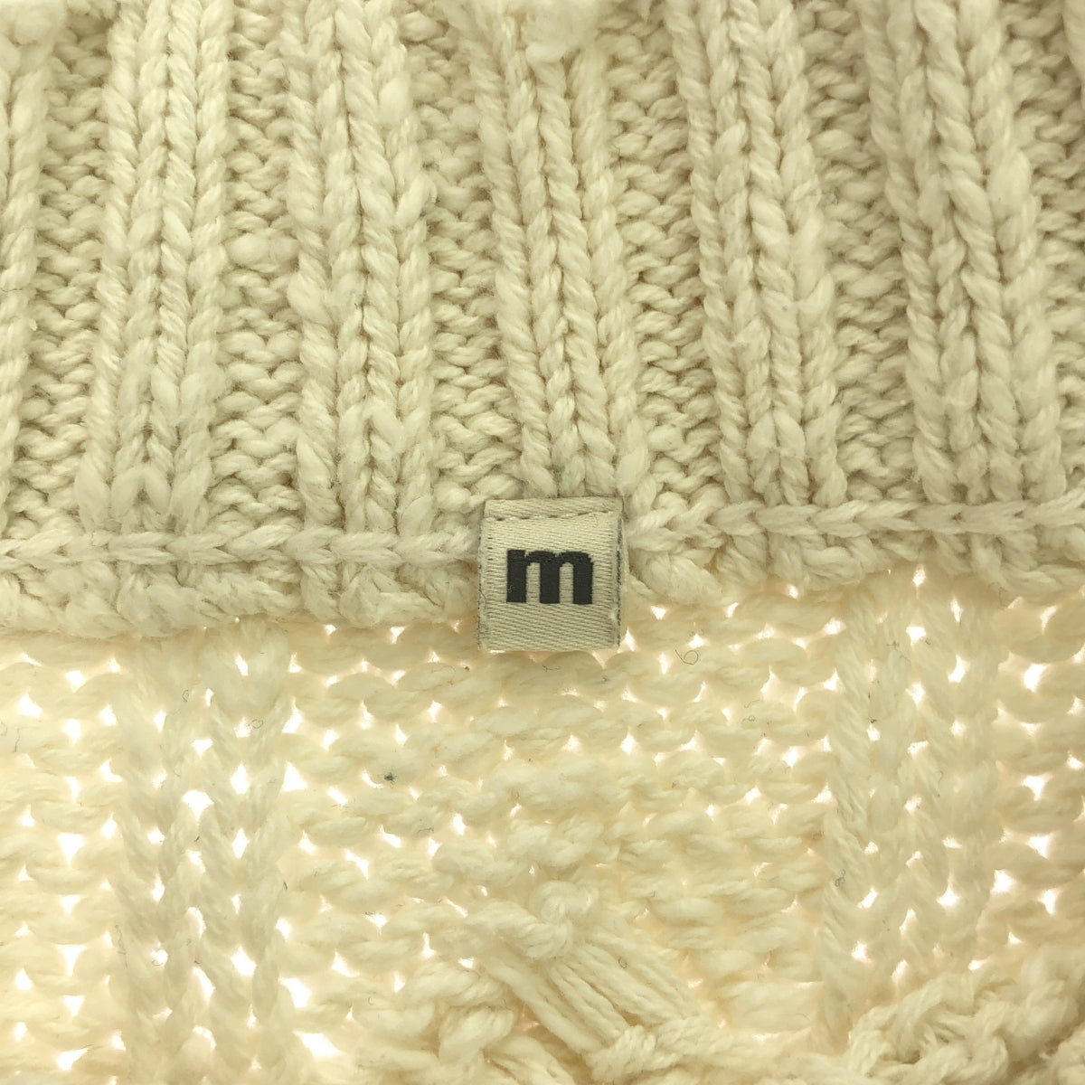 DENIMIST / デニミスト | コットン ダメージ加工 ケーブルニット | M | エクリュ | レディース