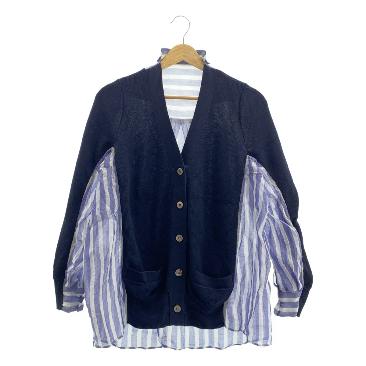 sacai | 羊毛針織條紋開襟衫 | 尺寸 1 | 女款