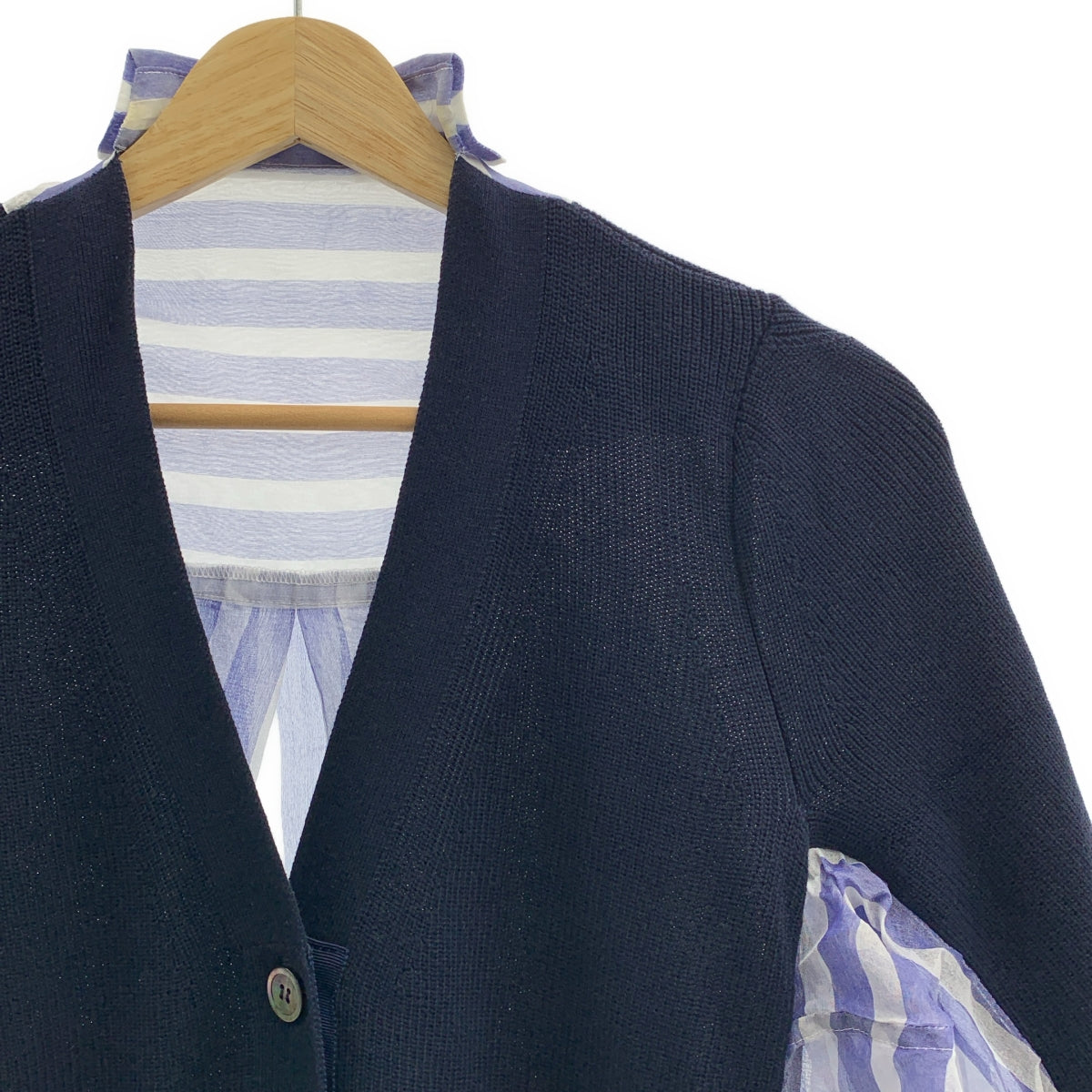 sacai | 羊毛針織條紋開襟衫 | 尺寸 1 | 女款