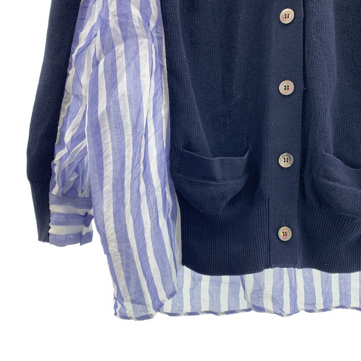 sacai | 羊毛針織條紋開襟衫 | 尺寸 1 | 女款