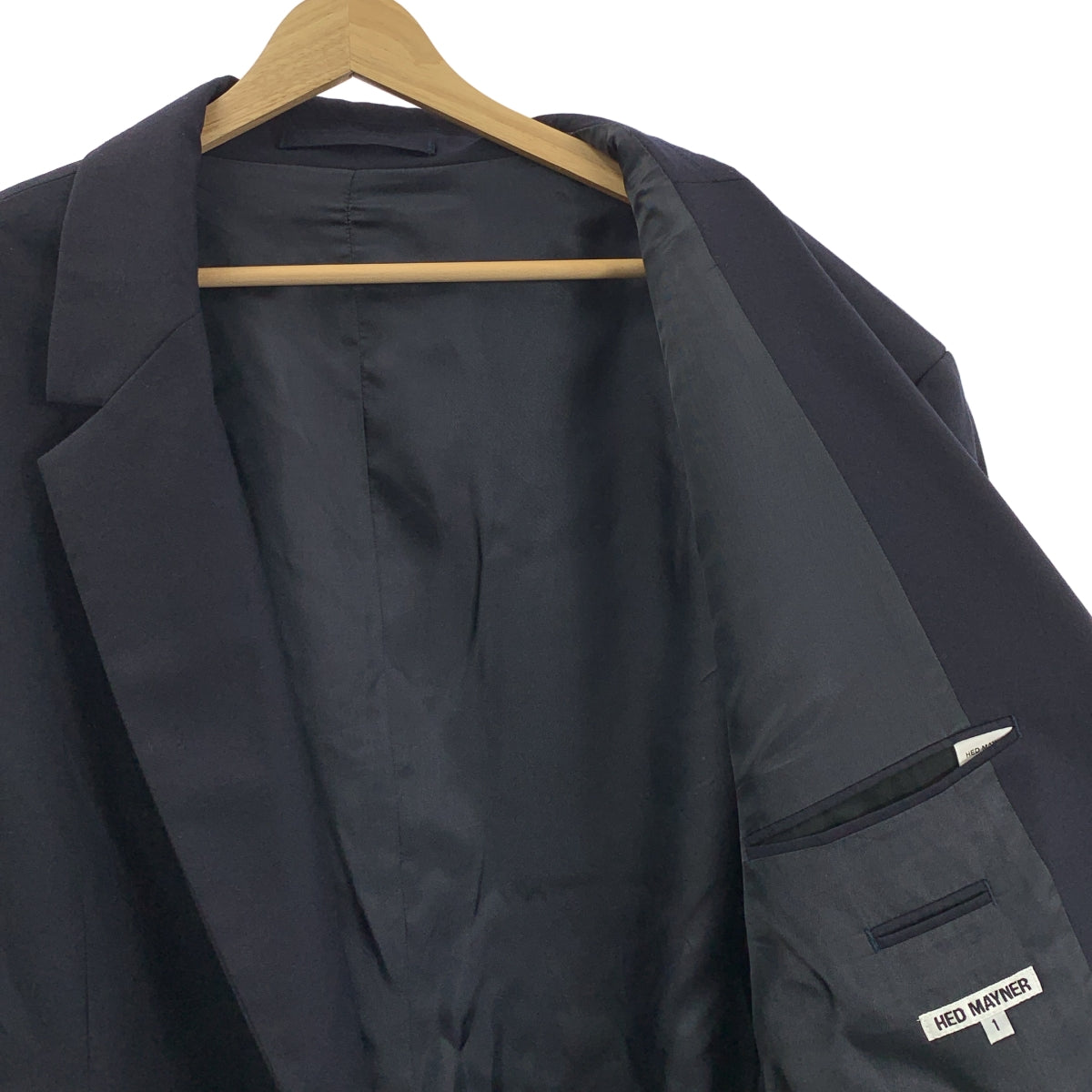 HED MAYNER / ヘドメイナー | メリノウール オーバーサイズ 2B テーラードジャケット | 1 | ネイビー | メンズ
