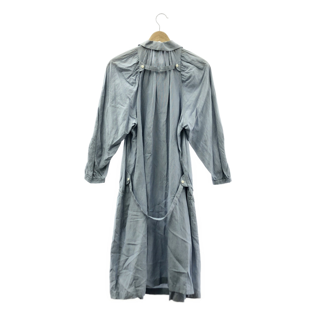 mina perhonen / ミナペルホネン | comfy シルク コットン ストライプ ピンタック シャツワンピース | 36 | レディース