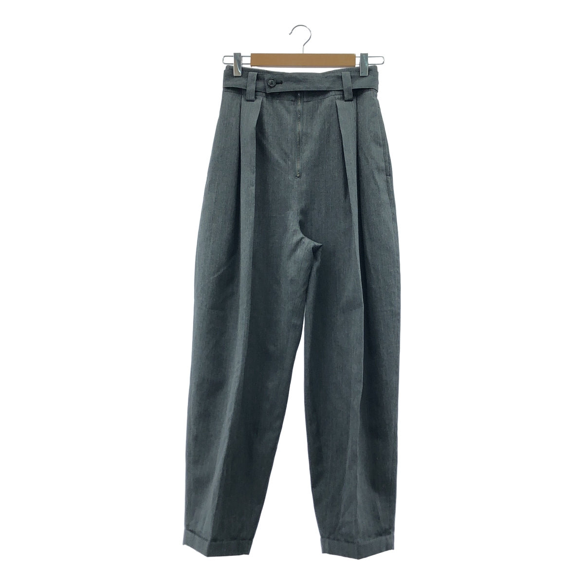 【美品】  LOHEN / ローヘン | ハイカウントウール ダブル マッキン パンツ | 36 | グレー | レディース