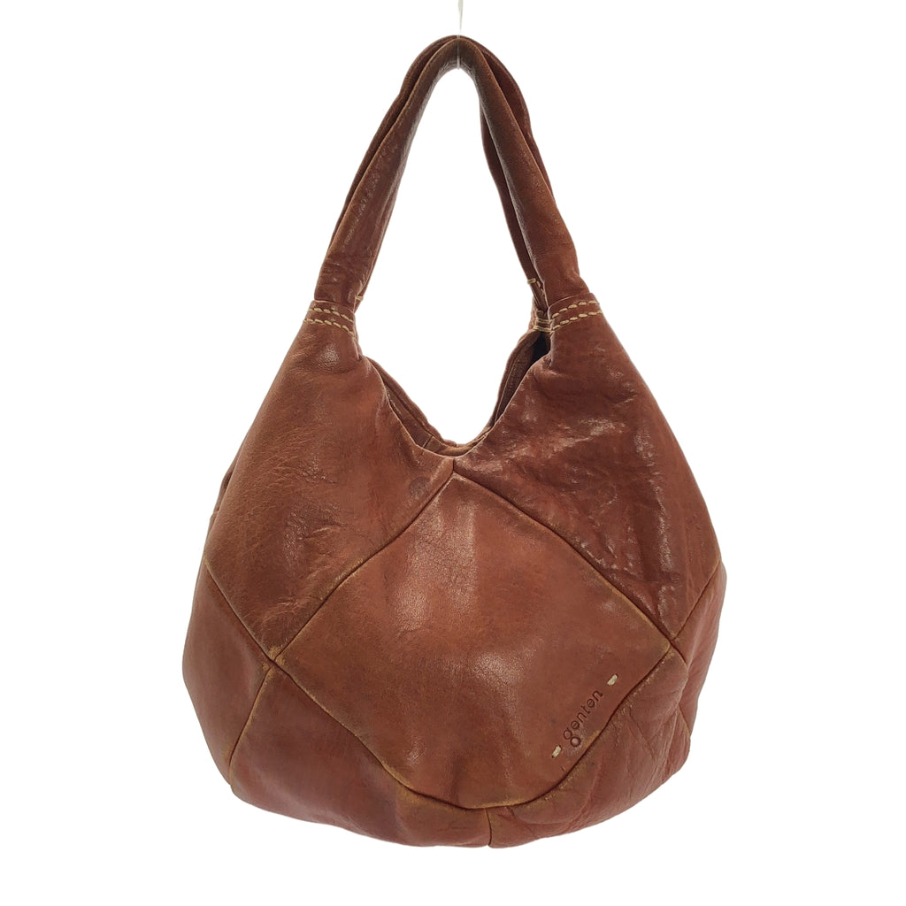 genten / ゲンテン | レザー ロゴ ハンド トートバッグ / ロゴ総裏地 |