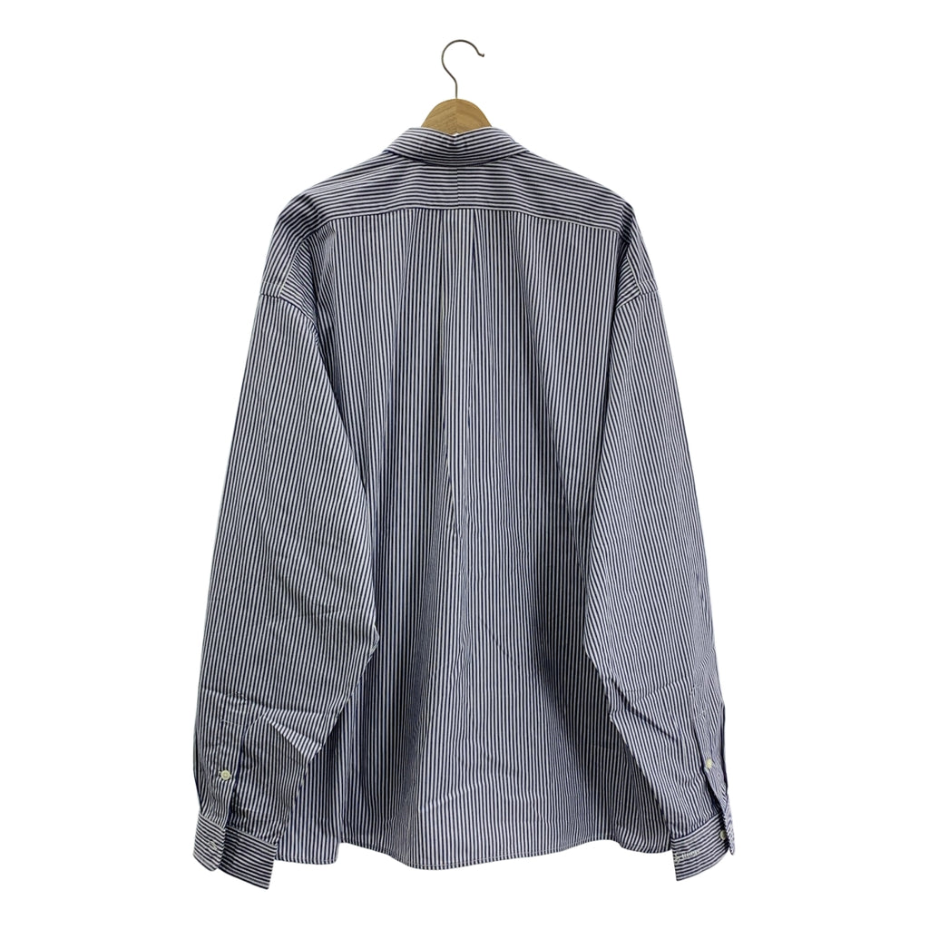 【미품】 Sillage / 시어지 | 코튼 스트라이프 오버 사이즈 셔츠 | F | 블루 | 남성