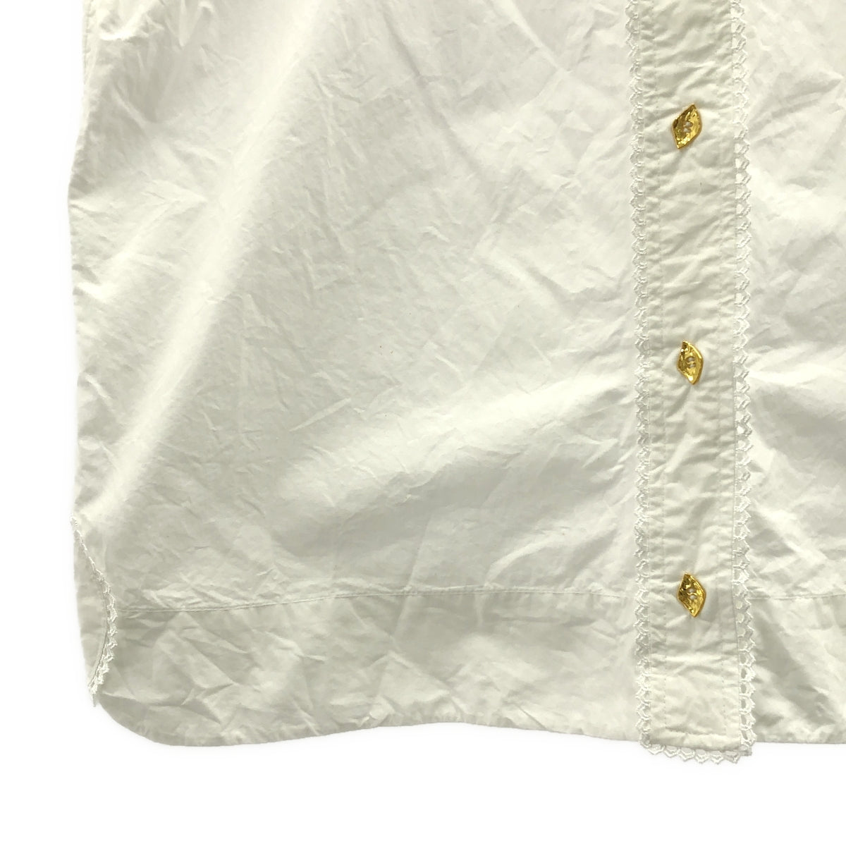 Ganni / ガニー | レース コットン ノースリーブ シャツ | 34 | レディース