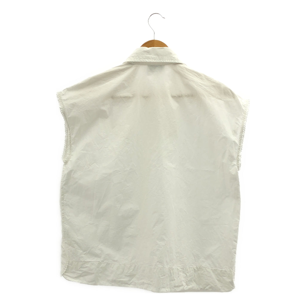 Ganni / ガニー | レース コットン ノースリーブ シャツ | 34 | レディース