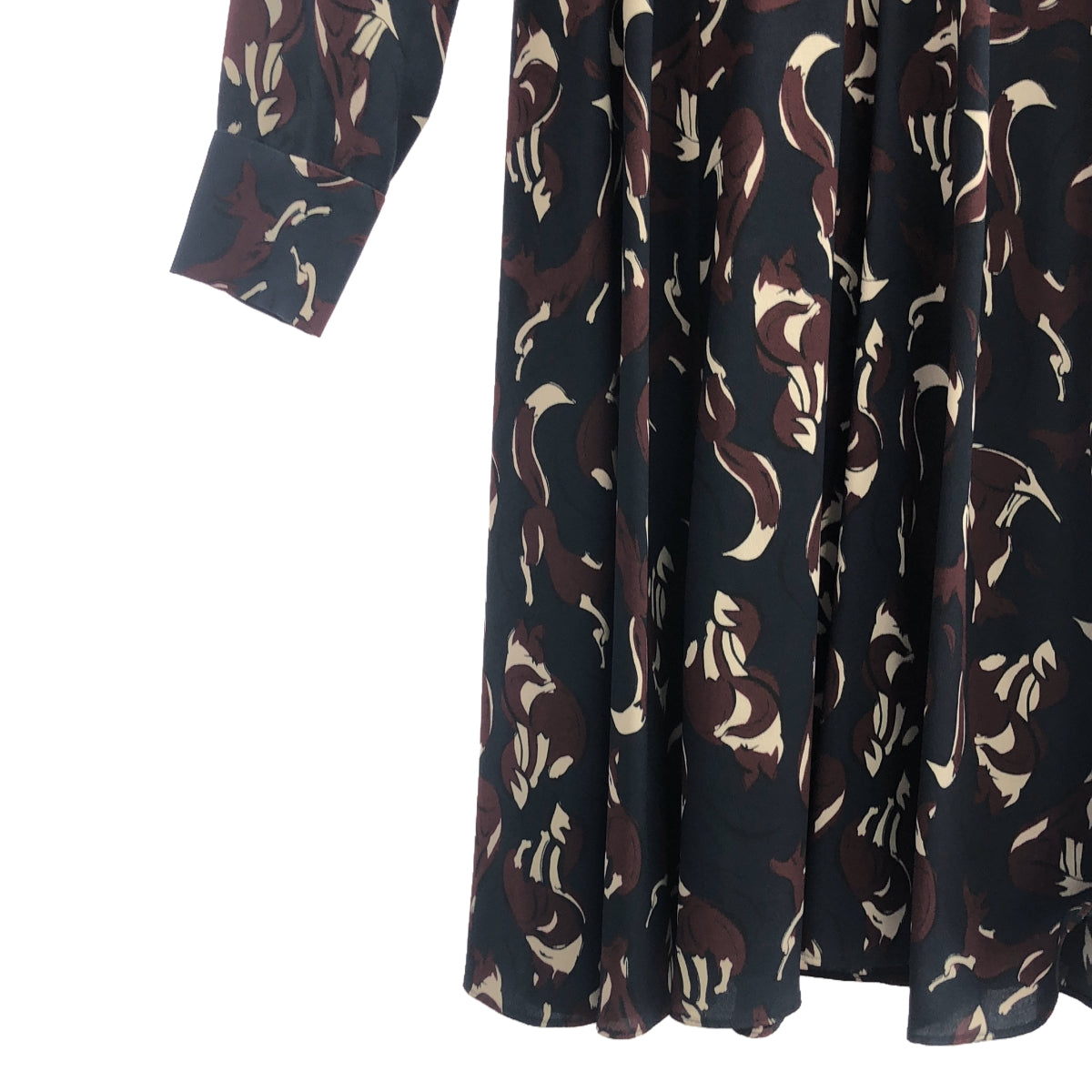 KATE SPADE | Fox print shirt dress | 4 | Navy/Burgundy | Women's