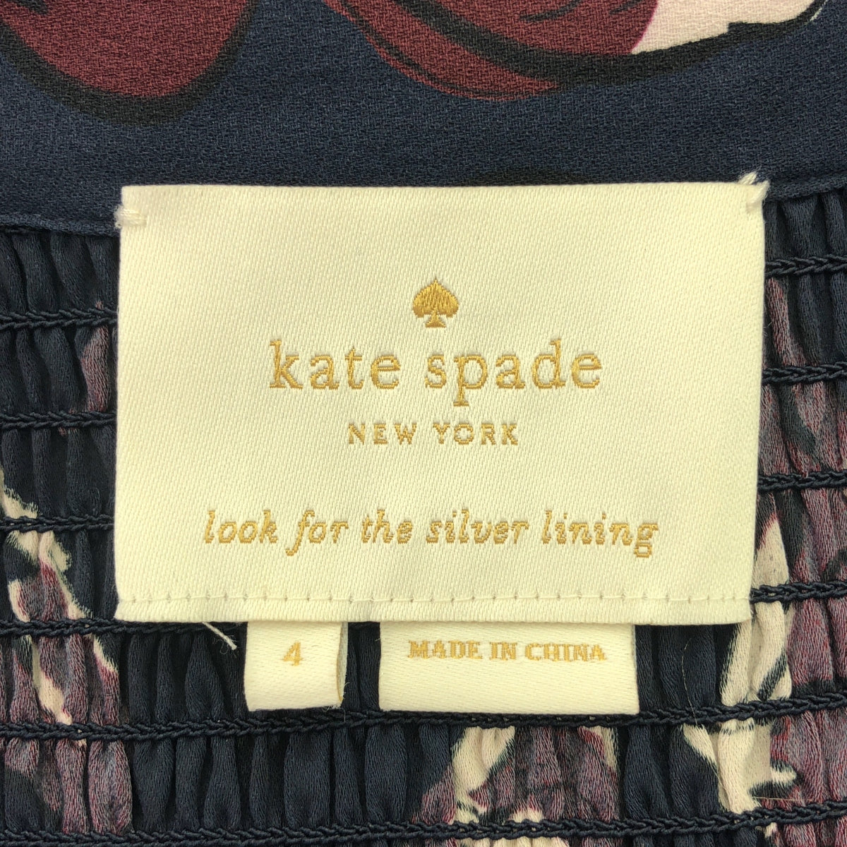 KATE SPADE / 케이트 스페이드 | 여우 무늬 셔츠 원피스 | 4 | 네이비 / 버건디 | 여성