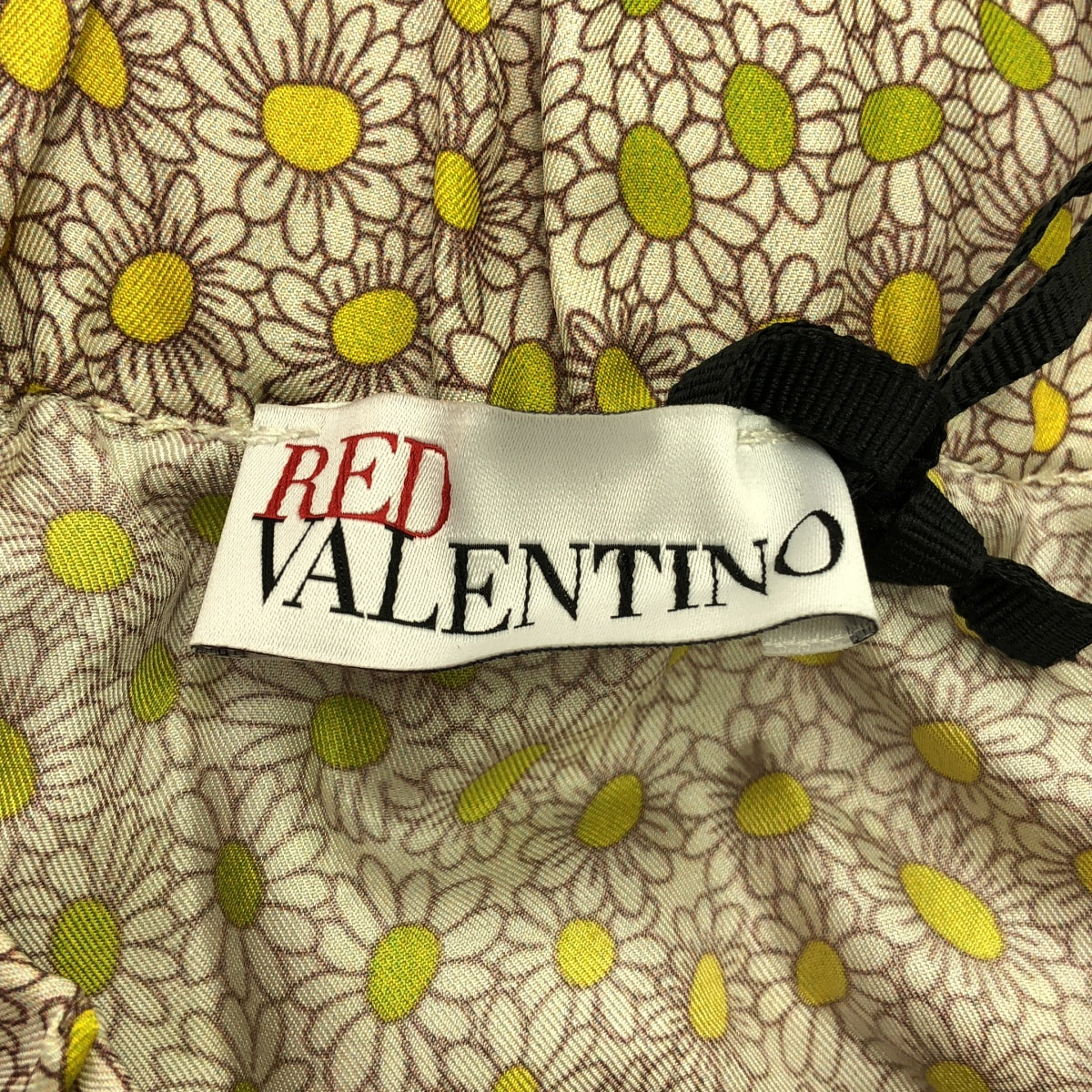 【新品】  RED VALENTINO / レッドヴァレンティノ | シルク フラワー プリント フリル スカート | 40 | イエロー系 | レディース