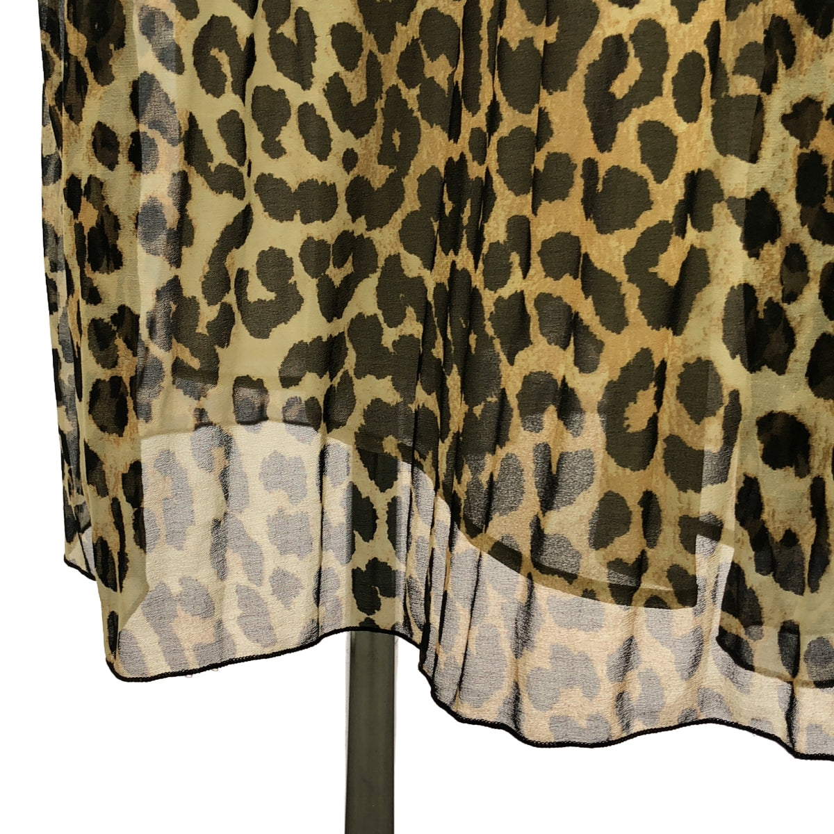 Ganni | Leopard Pleated Chiffon Dress | 34 | Women's