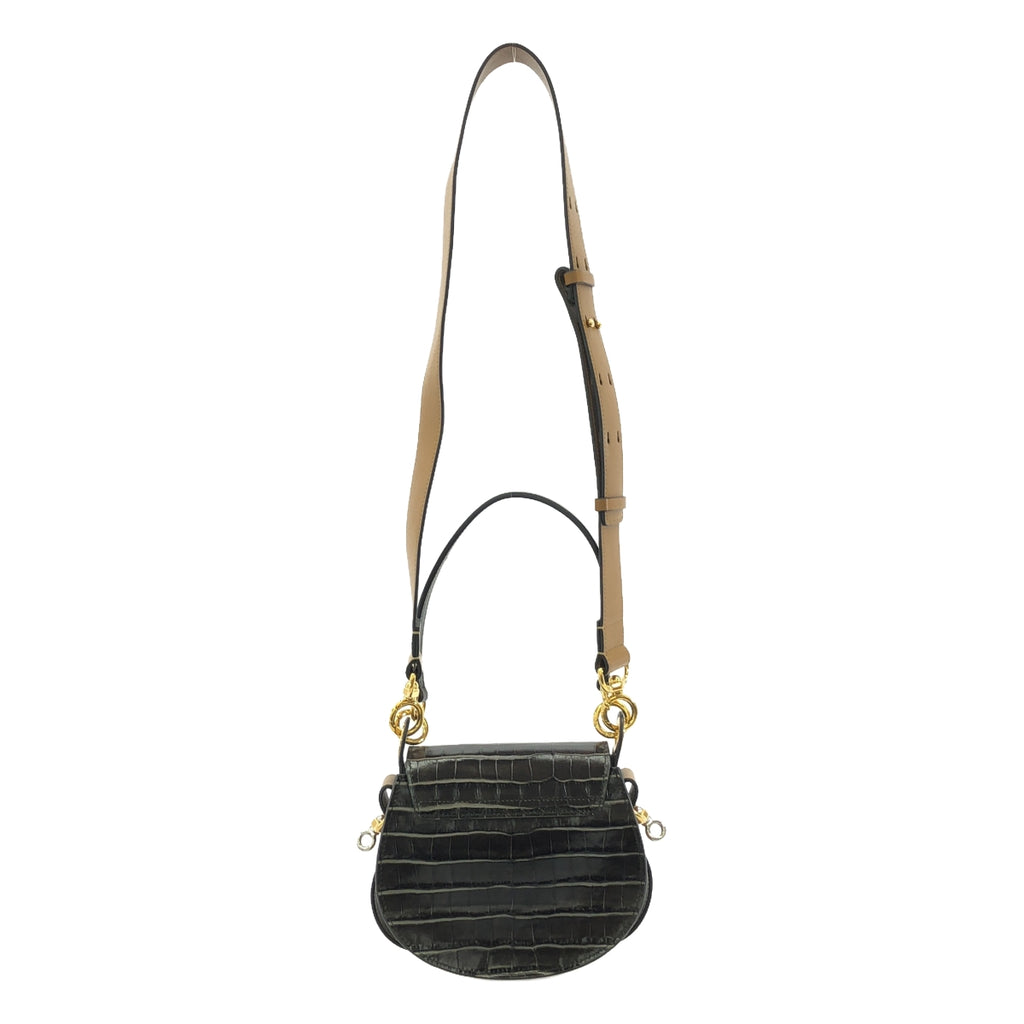 【美品】  Chloe / クロエ | テス クロコ型押し 2way ショルダーバッグ | ダークブラウン/ブラウン | レディース