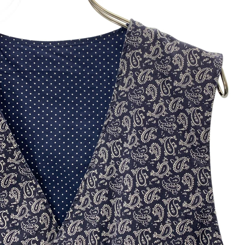 Engineered Garments / エンジニアドガーメンツ | ペイズリー総柄 ドット リバーシブル ベスト | S | ネイビー/ホワイト | メンズ