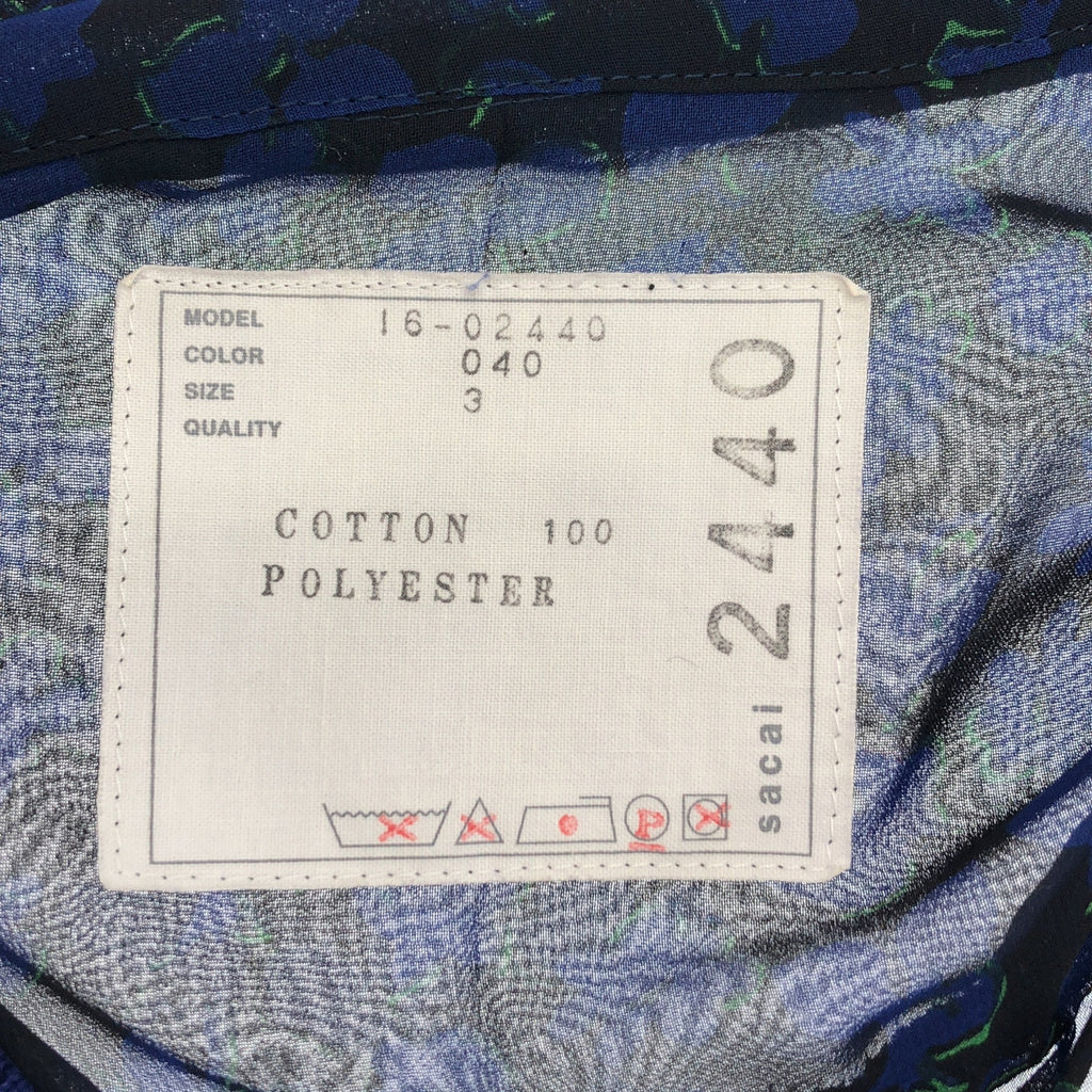 sacai / サカイ | ニット切替 シフォン プリント プルオーバー | 3 | レディース