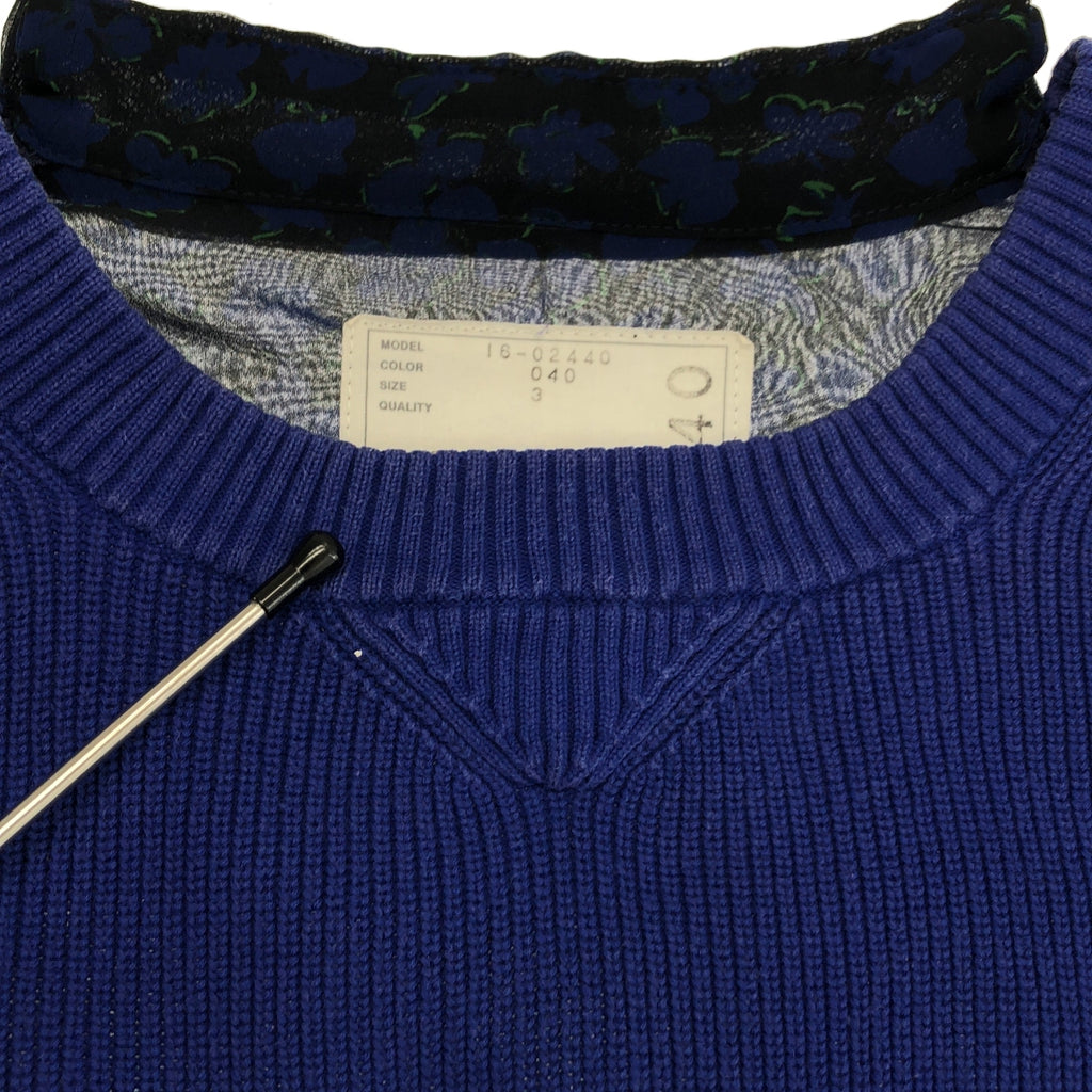 sacai / サカイ | ニット切替 シフォン プリント プルオーバー | 3 | レディース