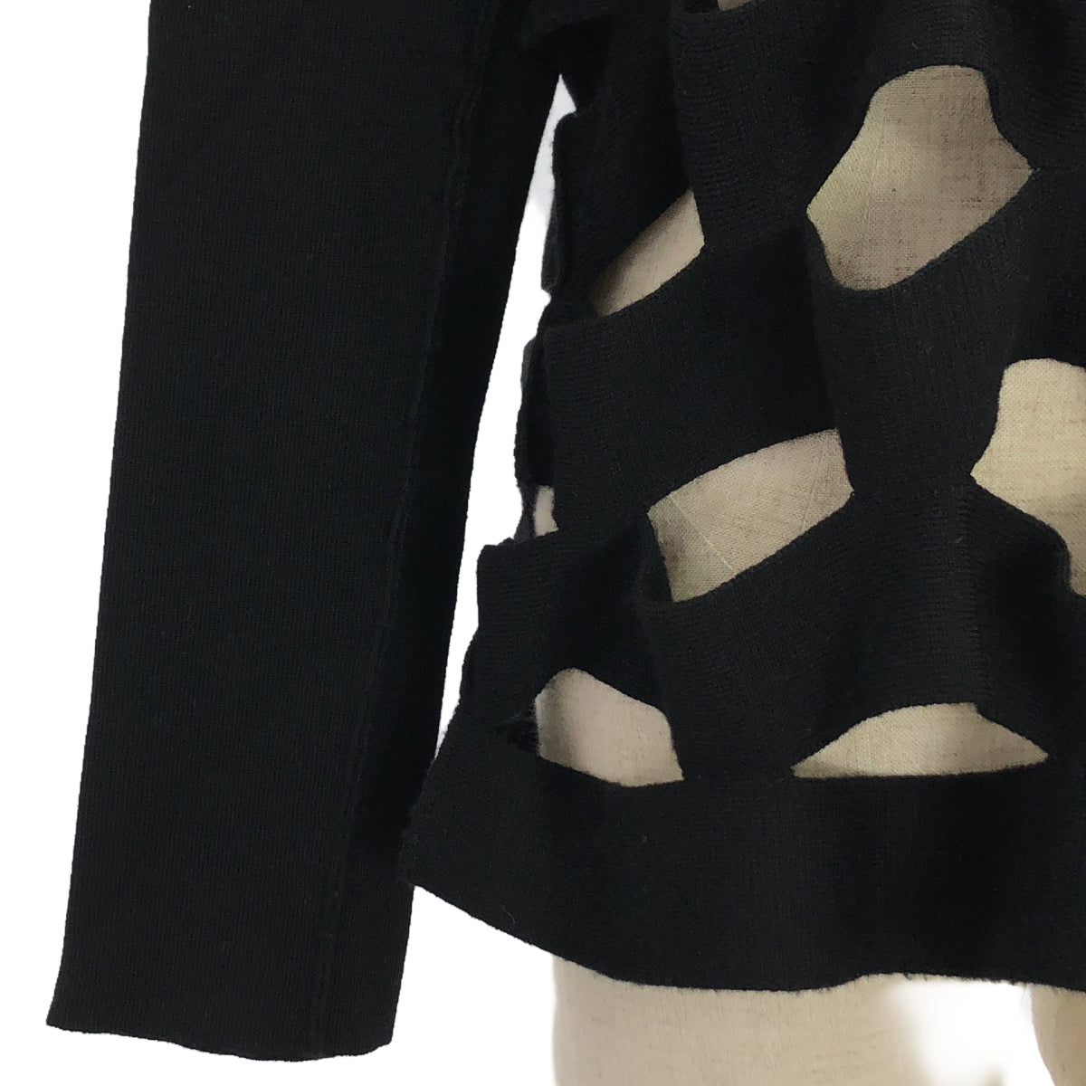 JUNYA WATANABE COMME des GARCONS / 준야와타나베 | 컷 워크 롱 슬리브 니트 | S | 블랙 | 여성