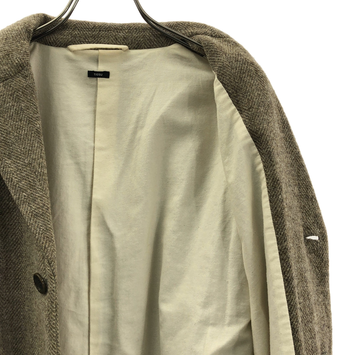 UNIVERSAL TISSU / 유니버설 티슈 | TISSU 울 헤링본 트위드 체스터 코트 | 1 | 여성