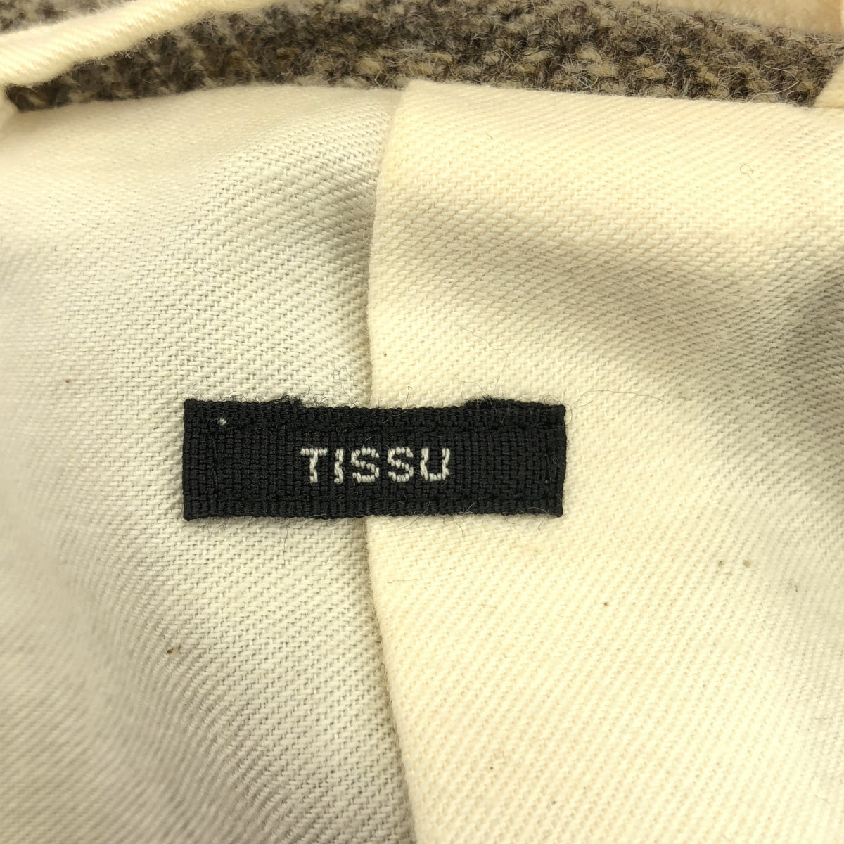 UNIVERSAL TISSU / 유니버설 티슈 | TISSU 울 헤링본 트위드 체스터 코트 | 1 | 여성