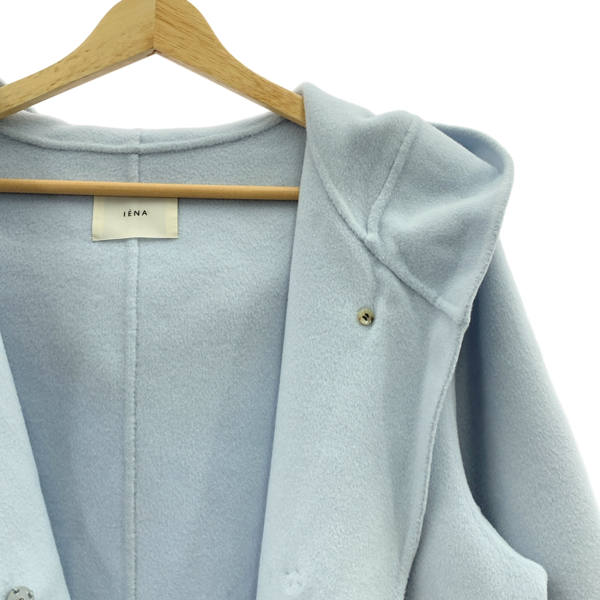 IENA | Super 160 雙面連帽大衣 | 36碼 | 淺藍色 | 女款