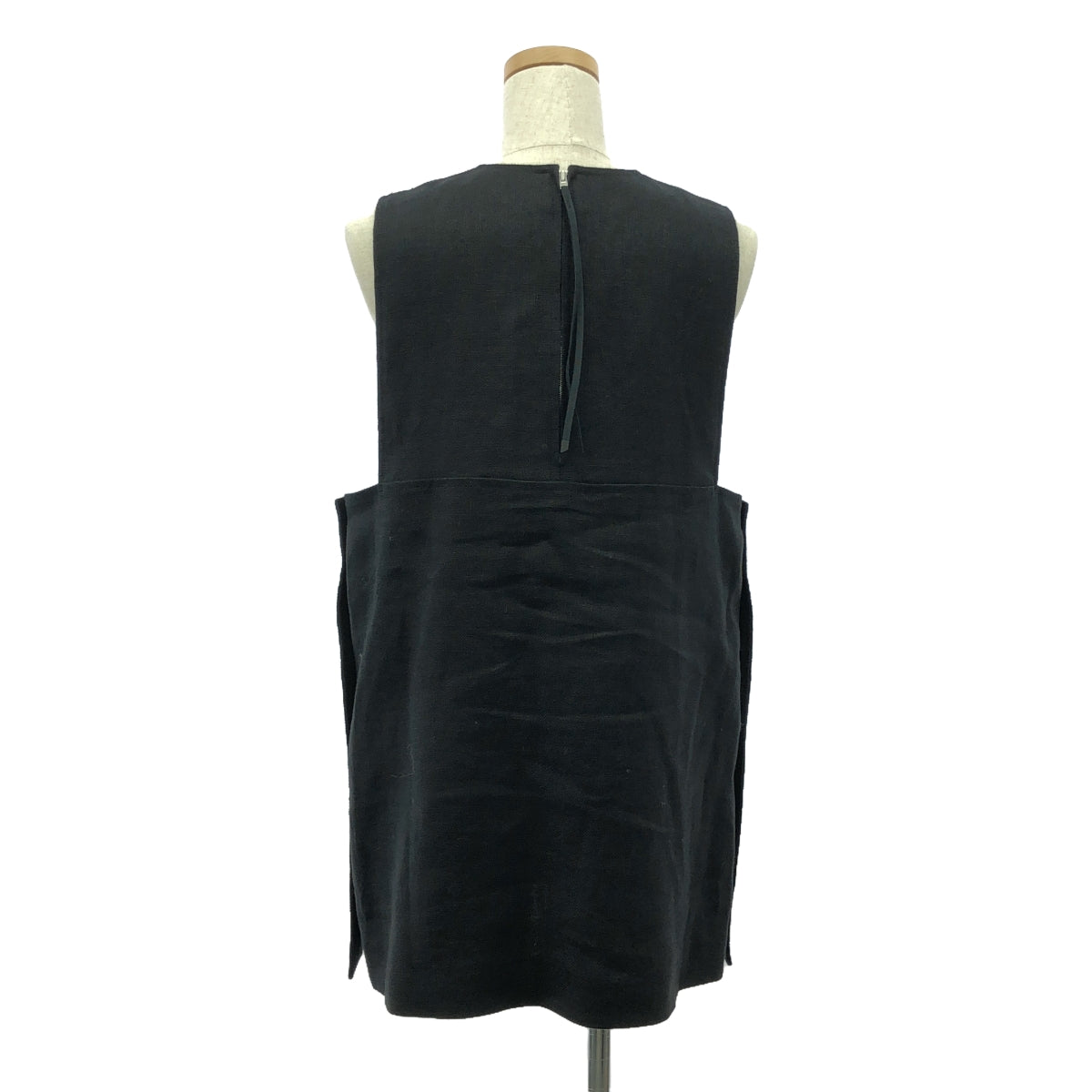 HYKE | 2023SS | Linen long vest | 2 | Black | Women's